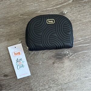 NWT Lug Kolo Black Jewelry Pouch With Interior Charm Bar Zip Up Case